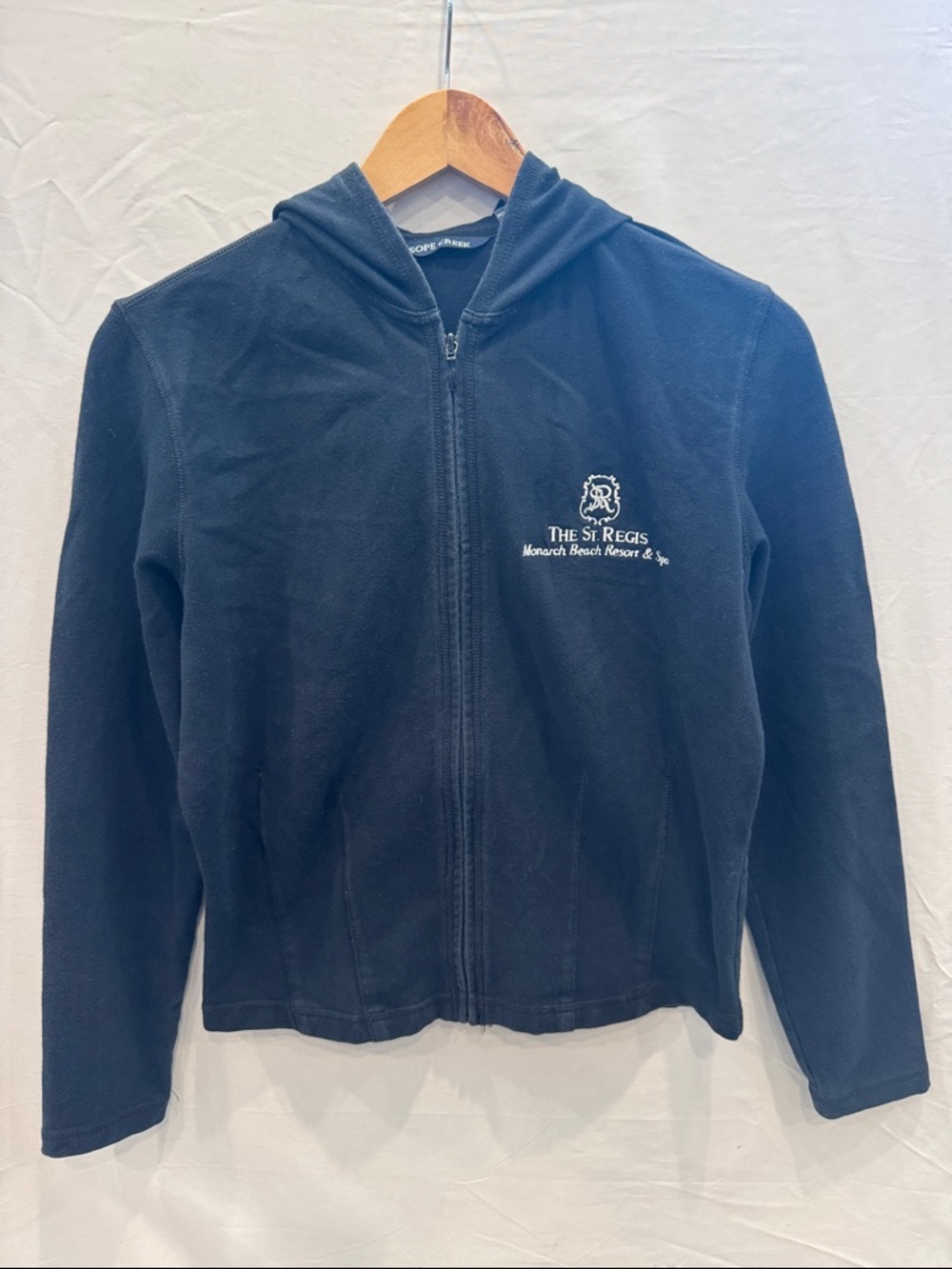 The St. Regis Resort Women’s Black Zip-Up Hooded Jacket, Size Small